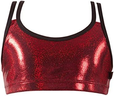 Energetiks Girls' Metallic Double Cross Crop Top