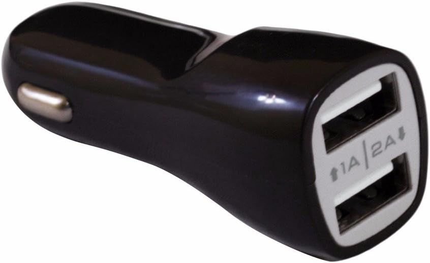 ReadyPlug USB Car Charger for Alcatel GO FLIP Phone (Black Glows