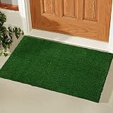 Ottomanson Evergreen Collection Indoor/Outdoor Turf Solid Design Doormat,20"X30"