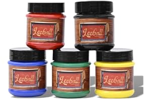 Leoball® Fabric Water-Based Screen Printing Ink: Set of 5-Colors (4-Ounce Each) for Fabric and Silkscreen Printmaking