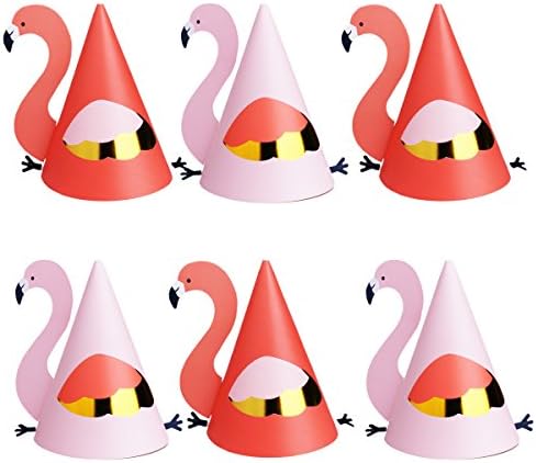 Kids Happy Birthday Plain Paper Cone Farm Animal Flamingo Funny Pink Party Top Hats for Adutls Women 6ct