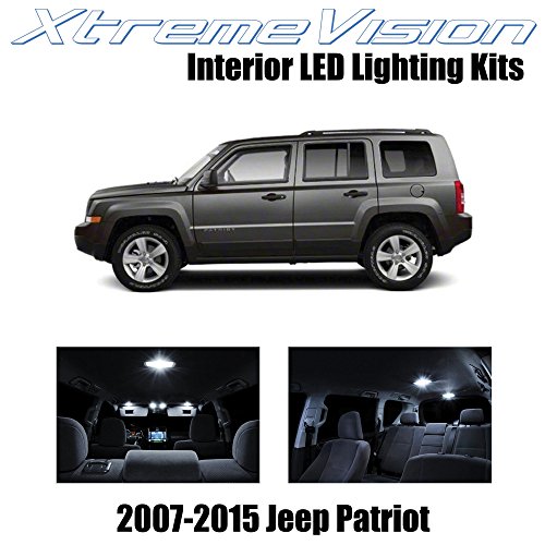 XtremeVision Jeep Patriot 2007-2015 (6 Pieces) Pure White Premium Interior LED Kit Package + Installation Tool