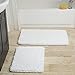 Lavish Home 2 Piece Memory Foam Shag Bath Mat - White, 32