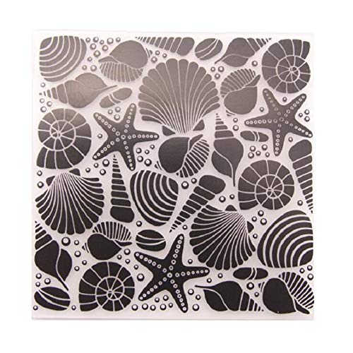 Welcome to Joyful Home 1PC Seashell Background Embossing Folder for Card Making Floral DIY Plastic Scrapbooking Photo Album Card Paper DIY Craft Decoration Template Mold