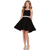 Jirocum Girl's Satin Father Daughter Pageant Dresses Off Shoulder Short Flower Girl Kids Children Teen Gowns