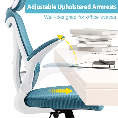 HOMEFUN Ergonomic Office Chair, Mesh Computer Desk Chair with Headrest, Adjustable High Back