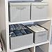 GRANNY SAYS Storage Baskets for Shelves, Fabric Storage Bins with Handles, Collapsible Storage Boxes, Closet Storage Bins, Organizers and Storage, Gray, Large, 3-Pack