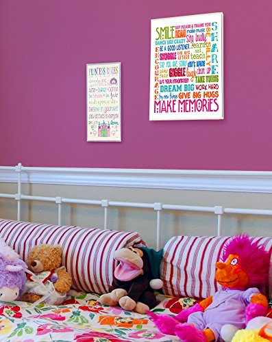 Stupell Home Dcor Smile Make Memories Rainbow Rectangle Wall Plaque, 11 x 0.5 x 15, Proudly Made in USA