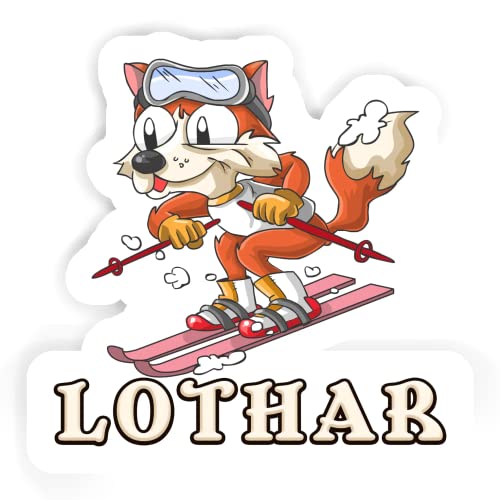 12 Skiing Fox Stickers Lothar