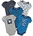 Calvin Klein Baby 5 Pack Bodysuit, Navy/Grey, 3/6 Months