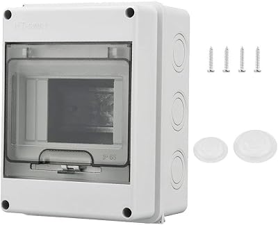 CWOQOCW 5 Way IP65 Waterproof Electrical Fuse Box Surface Mount ABS Grey