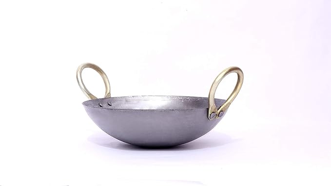 Siva Naturals Iron Kadai (Medium Size): 10 inches Dia, 1 Kg, Frying and Cooking for 2 to 3 Family