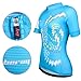beroy Womens Cycling Jerseys with Short Sleeves,Girls Bike Short Sleeves with Three Pockets(M Blue)