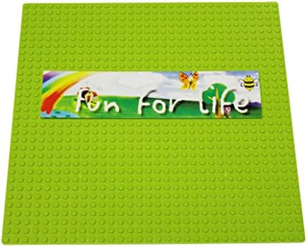 Lego-Compatible Brick Building Base 10'' x 10'' Apple Green Baseplate By Brand FUN FOR LIFE