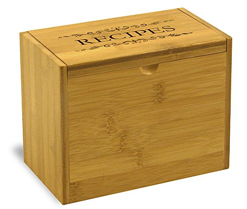 Recipe Box with RECIPES Printed on Lid Bamboo by Cookbook People - Thumbnail 2