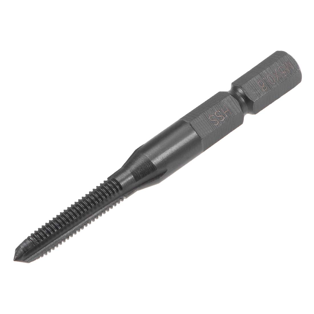 sourcing map Metric Machine Tap M5 Thread 0.8 Pitch H2 3 Flutes Hex Shank High Speed Steel