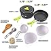 Camping Cookware Mess Kit Backpacking Gear & Hiking Outdoors Bug Out Bag Cooking Equipment 10 Piece Nonstick Cookset Lightweight, Compact,Durable Picnic Bowl Pot Pan Set – Free Folding Spork Nylon Bagthumb 2
