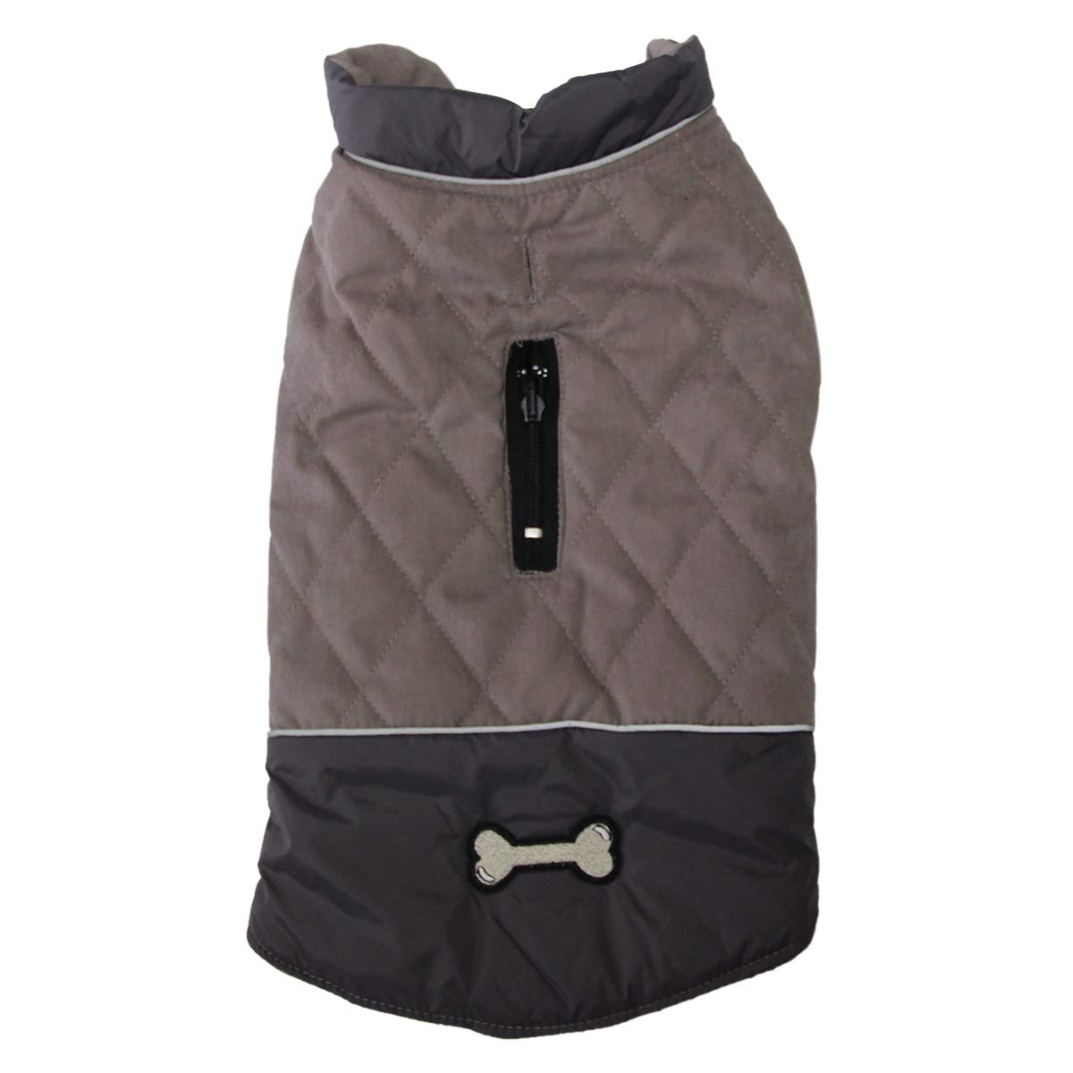 JoyDaog Reversible Dog Coats for Small Dogs Waterproof Warm Puppy Jacket for Cold Winter,Grey S