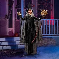 JOYIN 72" Halloween Animated Standing Talking Witch
