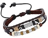 Areke Genuine Leather Bracelets Cool Male Unisex Bangle Angel Wing Feather Wrap Adjustable Bracelet
