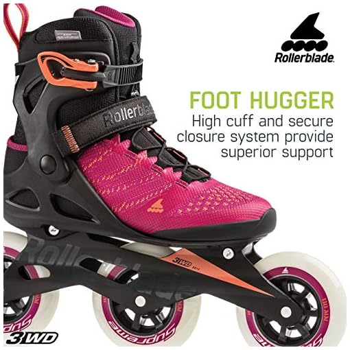 Rollerblade Macroblade 110 3WD Womens Adult Fitness Inline Skate, Raspberry and Mango, Performance Inline Skates - Image 5
