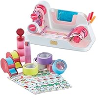 FAO SCHWARZ Deluxe DIY Washi Tape Design Studio Set, Includes Machine Holder, Colorful Markers, Stencils, Stamps, Stickers, Customize Scrapbooks, Journals, Stationery, Cards, Great Arts/Crafts Gift