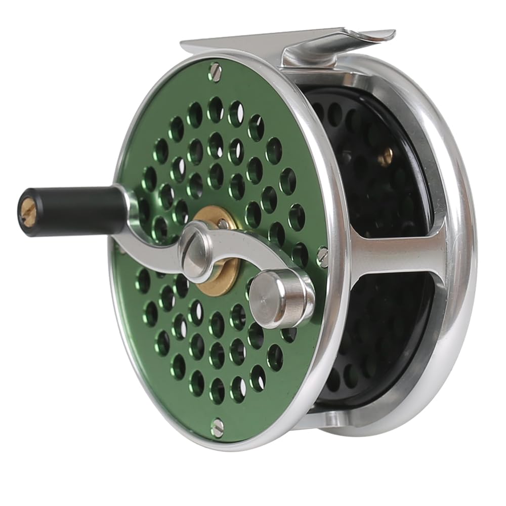 Vintage Classic Fly Fishing Reel,Right/Left Handle Position, Fly Reel (Green, 7/9 wt)