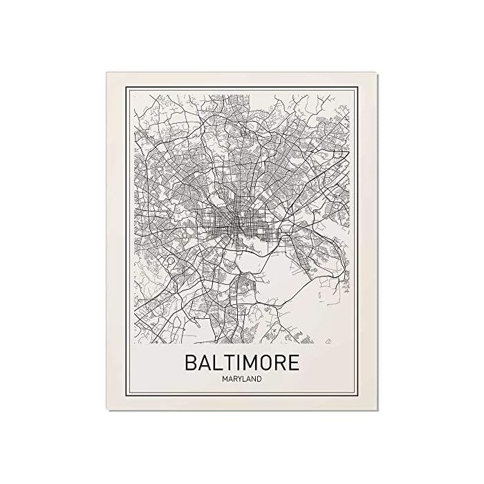 Buy Baltimore Poster Baltimore Map of Baltimore Minimalist Poster City