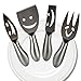 Yummy Sam Cheese Knife Happy Faces Flatware Set Dinnerware Cheese sets Cheese Fork Cheese Knife Stainless Steel Cheese Shovel, Cheese Slicer Cheese Cutter, Set of 4