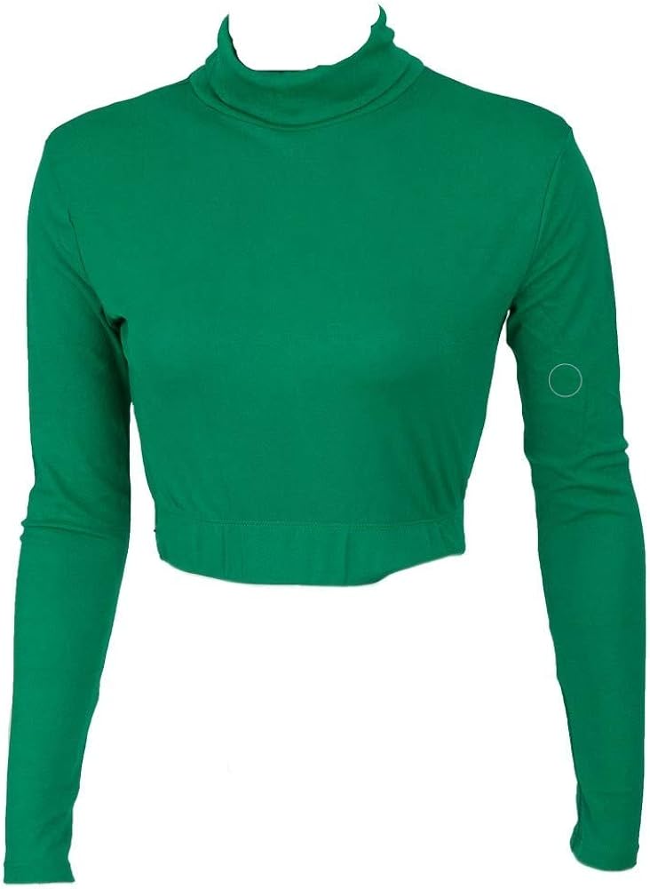 Amazon.com: Turtleneck Midriff Youth Kelly Green: Clothing