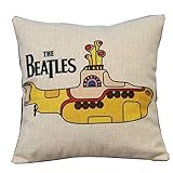 Popular Colourful the Beatles Throw Pillow Case Decor Cushion Covers Square 18*18 Inch Beige Cotton Blend Linen