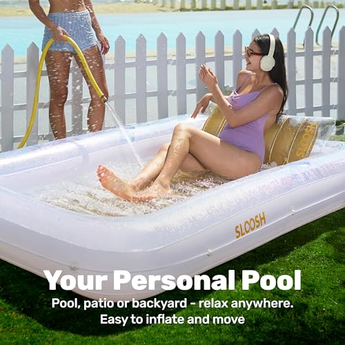 Sloosh Gonflable mats 178 x 116 cm pour Piscine, Bain de Soleil pour Adultes, Flotteur de Piscine, Matelas Gonflable pour Adultes, divertissements d'été, fête Aquatique (Fleur Violette)