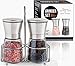 Kape - Premium Quality Salt and Pepper Grinder Set - Adjustable Coarseness and Unique Stainless Steel & Glass Body - Salt and Pepper shakers