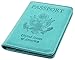 Passport Holder, JUSUN Protective Leather Travel RFID Blocking Wallet Cover Case for Passport, Sky Blue