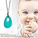 TecUnite 4 Pieces Chewing Necklace for Boys and Girls, Silicone Teething Necklace Pendants for Mom to Wear, Baby Teething Toys, 4 Colors (Style A)