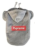 Pupreme Box Logo Dog Hoodie (Medium) for Toy Sized Dogs/Pups