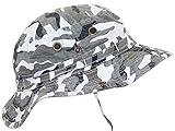 MG Camouflage Ripstop Floppy/Bucket Summer Hat W/Snap Up Sides & Chin Strap - City Camo Large