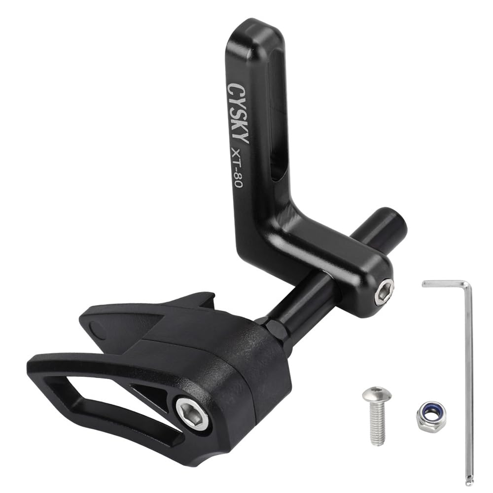 CYSKY Road Bike Chain Guide, Gravel Bicycle Chain Protector for Single Chainring, Mount Front Derailleur Frame (Aluminum Alloy 7075) (Black)