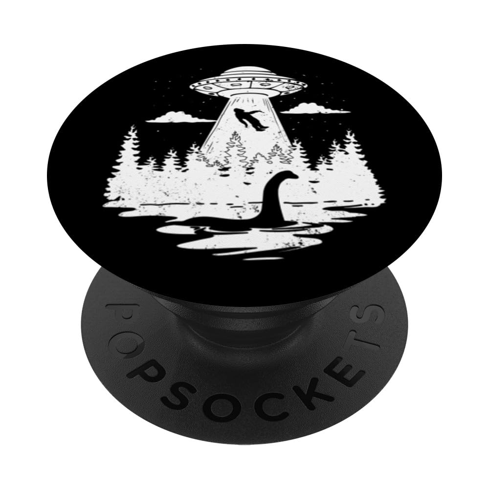 Bigfoot UFO Alien Abduction & Loch ness Cryptozoology PopSockets Adhesive PopGrip