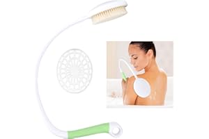LYIGEOL 27.5” Back Bath Brush with Long Curved Long Handle,Shower Brush with U-Shaped for Cleaning,Body Scrubber for Elderly,