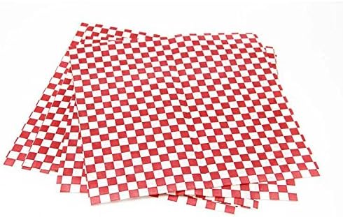 Mannily 200pcs Greaseproof Baking Paper Sheets 12" x 12" Wax Food Wrapping Tissue Paper for Pizza Box Chip Food Basket Liner