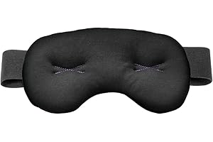 Brownmed IMAK Eye Pillow - Sleep Mask with ErgoBeads for Pain Relief - Cooling & Relaxing Sleep Aid - Black