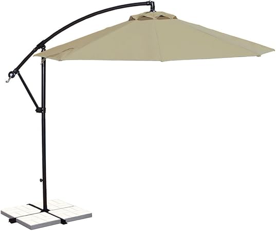 Amazon Com Island Umbrella Nu6400b Santiago Octagonal Cantilever Umbrella 10 Ft Beige Sunbrella Garden Outdoor