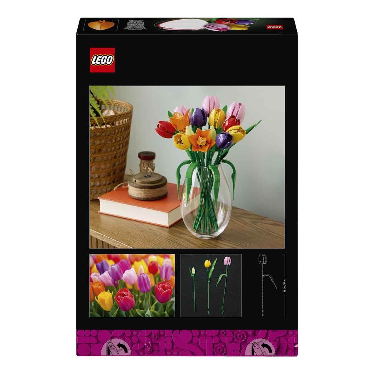 LEGO Botanicals Tulpenstrauß - Set mit Kunstblumen für Erwachsene - mit 14 künstlichen Tulpen in 5 Farben als DIY Deko - Geschenkidee zum Muttertag - 11501 4