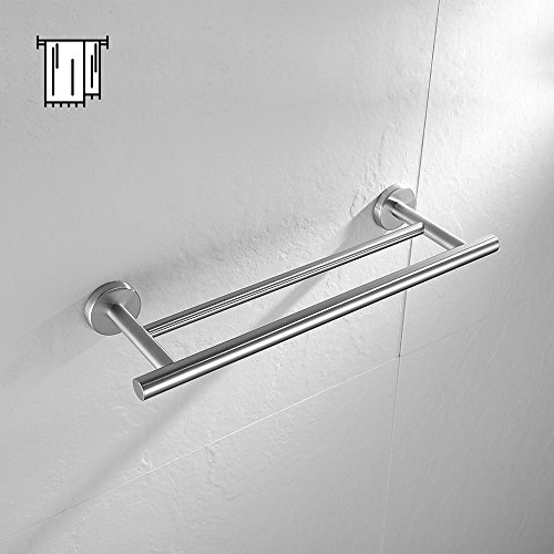 JQK Double Towel Bar, 12 Inch Stainless Steel Towel Rack