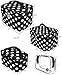 JE (Black/White Polka Dot) Makeup Brush Cosmetic Travel Organizer Bag W/Clear PVC Bag (4 PCS SET: XSM, SM, MED, LG)