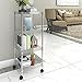 Lifewit 4 Tier Wire Shelving Unit Adjustable Storage Shelf Free Standing Unit Heavy Duty Corner Shelves with Wheels for Bathroom/Kitchen/Living Room,Silver