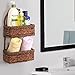 MyGift Hand-Woven Seagrass 14-Inch Wall Hanging 2-Tier Storage Basket, Brown