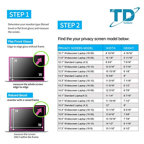 14''W Inch Privacy Screen Filter for Widescreen Laptop - Anti-Glare, Blocks 96% UV,Anti-Scratch with 16:9 Aspect Ratio