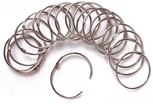 Shapenty 3 Inch Large Metal Scrapbooking Book Binding Rings Bulk Paper Photo Card Organization Loose Leaf Binder Ring Clip Silver Openable Key Chain Ring, 20PCS